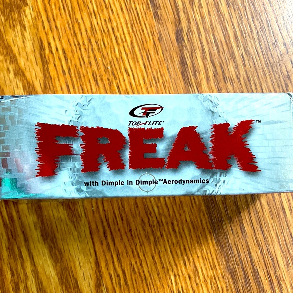 Top-Flite Freak golf balls in a sleeve of three new balls